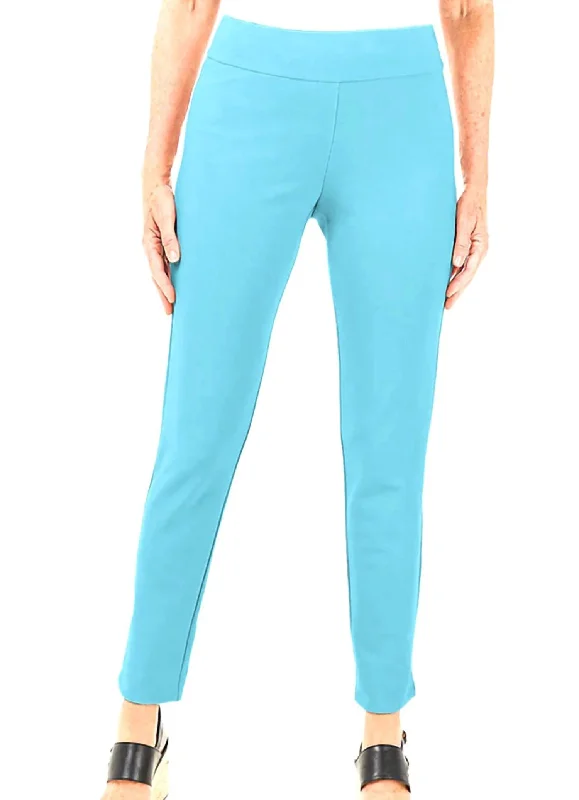 P-21 - Pull-On Cigarette Pant In Aqua