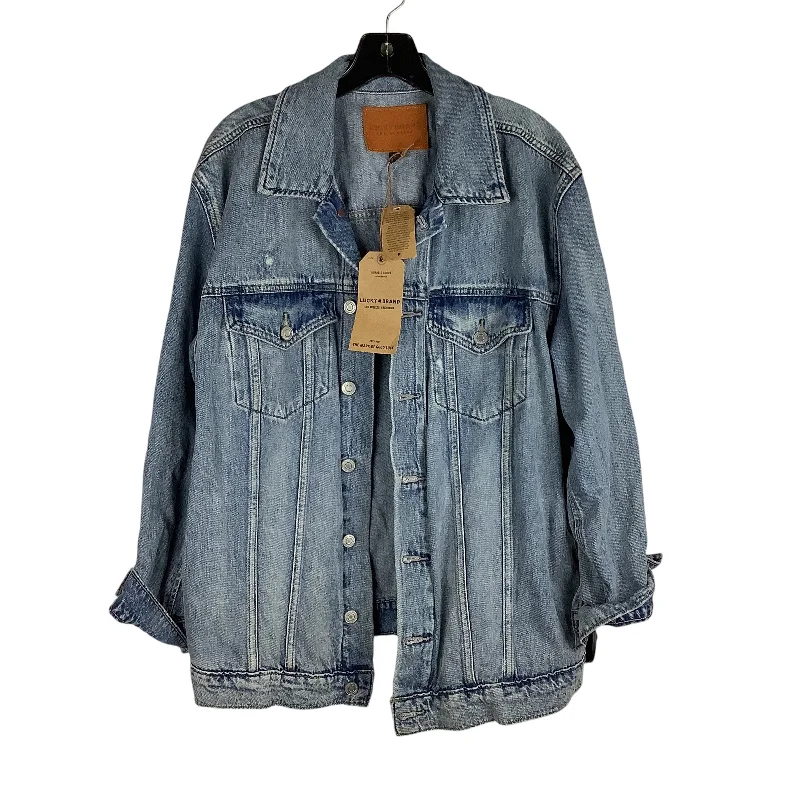 Jacket Denim By Lucky Brand In Blue Denim, Size: L