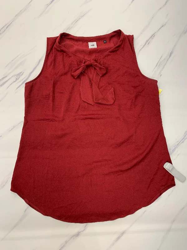 Top Sleeveless By Cabi In Red, Size: L